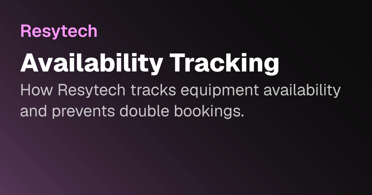 Availability Tracking | Resytech Docs