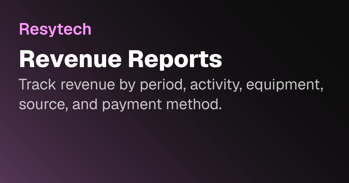 Revenue Reports | Resytech Docs